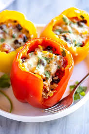 Southwest Vegetarian Stuffed Peppers Recipe In 2020 Vegetarian Stuffed Peppers Stuffed Peppers Pepper Recipes Healthy