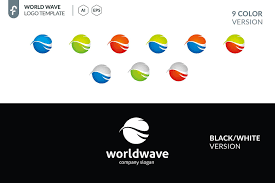 Black And White Brand Wave Logo World Wave Logo Wave World Templates Logo Waves Logo Templates Logo Templates