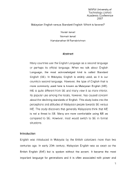 A short lesson on what those words at the end of malay sentences mean. Pdf Malaysian English Versus Standard English Which Is Favored