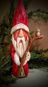Carved Wooden Santa Owl Staff Hand Carved Santa Staff Forest Etsy Santa Carving Wooden Santa Wood Carving Art