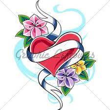 Flower Heart Tattoo Swallow Tattoo Design Heart Tattoo Heart Coloring Pages
