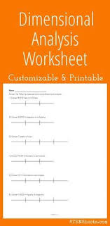 Dimensional Analysis Worksheet Customize And Print Dimensional Analysis Chemistry Lessons Teaching Chemistry