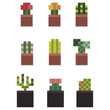 Cactus is known for its use in making cactus green, which is a colored dye that can aid in making cyan wool, lime green wool, and green wool. Pixel Cacti Pots Set Of 9 Sticker By Chelsea Saunders Minecraft Banner Designs Minecraft Diy Crafts Minecraft Banners