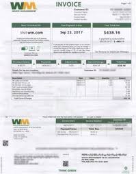 Waste Mangement Sewer Sanitation Landfill Utility Public City Services Commercial Fake Statement Bill Management Bill Template Letter Example
