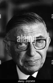 French philosopher Jean-Paul Sartre, Yugoslav historian Vladimir Dejijer  and French professor Laurent Schwartz, left to right, are three members of  the ?jury? of 14 left-wing intellectuals of the Russell Tribunal sitting at