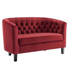 Annjoe button tufted loveseat settee upholstered sofa backrest buckle couch banquette christopher knight home aubrie tufted velvet loveseat tipped tapered legs, blush and gold finish. Modway Prospect Performance Velvet Button Tufted Loveseat In Maroon Eei 2615 Mar
