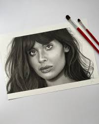 Finally posting my finished portrait drawing of Jameela Jamil ✍️🥳 . .  Graphite, charcoal and pen