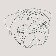 ✅ esta es una lección simple diseñada para principiantes y niños con pasos fáciles de seguir. One Line Pug Huebucket S Artist Shop Dog Line Art Line Art Drawings Pug Tattoo