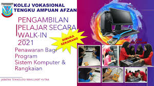 Check spelling or type a new query. Pengambilan Pelajar Sistem Komputer Dan Rangkaian Kolej Vokasional Tengku Ampuan Afzan Youtube