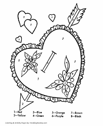 Valentines day coloring pages printable. Valentines Color By Number Coloring Home