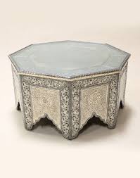 White Metal Moroccan Octagonal Coffee Table Moroccan Bazaar Moroccan Table Coffee Table Octagonal Coffee Table