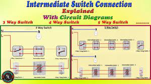 Light switch wiring diagrams can assist you when you need to change the light switch or the fixture. Intermediate Switch Connection 3 Way 4 Way 5 Way Switch Wiring Explained With Circuit Diagram Youtube