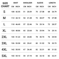 75 Explicit American Jacket Size Chart