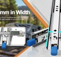 VADANIA 12" Heavy Duty Drawer Slide with Lock #D53, 2" Width Up to 125lb Load Capacity, 3-Fold Full Extension, Ball Bearing Lock-in & Lock-Out, Side ...