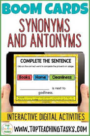 Synonyms And Antonyms Vocabulary Boom Cards For Distance Learning In 2020 Synonyms And Antonyms Word Relationships Antonyms