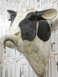 Large Wall Mounted Cows Head Animal Sculpture Ornament Home Decor Cow Head Animal Sculptures Cow