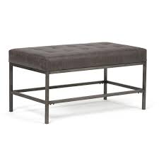 Black And White Ottoman Bench Beckett Ottoman Bench In Distressed Black Air Faux Leather Small Ottoman Ottoman Bench Ottoman