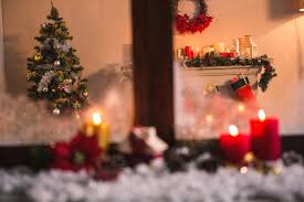 Free Photo Window With Candles And Snow And A Christmas Scene Background