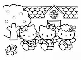 Hello kitty coloring page with few details for kids. Hello Kitty Free Printable Coloring Pages For Kids Page 2