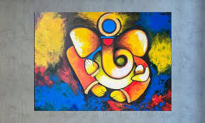 Ganesha Wall Art Indian Decor Modern Indian Art Abstract Colorful Abstract Art Soft Pastel Art Abstract Art Inspiration