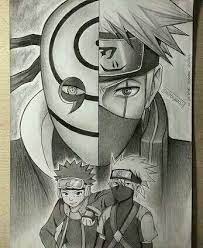 Di gaiden pada masa lalu kakashi, kakashi berlatih dengan ayah naruto selama perang ninja ketiga dan memperoleh mata sharingan dari salah satu rekan tim, obito uchiha. Drawing Kakashi Hatake Sasuke Naruto Drawing Easy