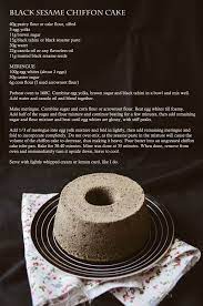 Black Sesame Chiffon Cake Vanillyn Chiffon Cake Cake Recipes Food