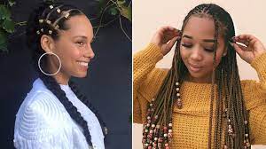 Most Flattering Straight Up Hairstyle With Fibre Tips Braids With Beads Braided Hairstyles Hair Beads