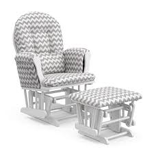 Black storage ottoman bench modern large faux leather footstool organizer seat. Buy Storkcraft Premium Hoop Glider And Ottoman White Base Gray Chevron Cushion Padded Cushions With Storage Pocket Smooth Rocking Motion Easy To Assemble Solid Hardwood Base Online In Indonesia B00l40qbye