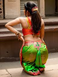 A INDIAN MILF IN BIG BOOTY ON stocking showing ass wide wiggle ass - SeaArt  AI