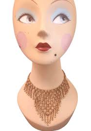 Vintage Gold Tone Intricate Ethnic Chime Triangular Bib Necklace Great  Condition