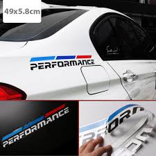 2x Performance Stickers For Bmw M Side Body Bumper Styling Vinyl Emblems Decals Unbranded Bmw Car Gadgets Interior Accessories