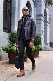 I travel very light, so i don't intend to bring a second pair. Black Leather Biker Jacket With Brown Boots Casual Outfits For Men In Their 20s 8 Ideas Outfits Lookastic