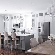 I Like The Grey Island In This One Contrasting With The White Kitchen Kitchen Island Design Kitchen Design Kitchen Renovation