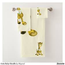 Little giraffeluxe hooded bath towel. Cute Baby Giraffe Bath Towel Set Zazzle Com Baby Bath Towel Towel Set Baby Giraffe