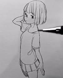 Image of the best free cute anime drawing images download from 47103. ð'ð¢ð¦ð©ð¥ðž ð¬ð¤ðžð­ðœð¡ ð›ð² ð'ð¢ð§ð¨ð­ð®ð§ðš Video Anime Sketch Art Drawings Sketches Simple Girl Drawing Sketches