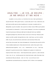 It was the dominant long line of french poetry from the 17th through the 19th century. Analyse De Je Vis Je Meurs De Louise Labe By Julialt Issuu