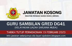 .kosong guru sambilan mrsm | pihak maktab rendah sains mara mempelawa kepada seluruh warganegara malaysia yang berkelayakan dan berminat untuk mengisi kekosongan jawatan sebagai guru kadar upah : Jawatan Kosong Guru Sambilan Dg41 Mrsm 2020