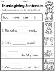 Language arts worksheets kids will have fun learning language arts with these fun, free printable resources. Complete The Thanksgiving Sentences By Writing The Missing Sight Words Kindergarten Language Arts Worksheets Kindergarten Language Arts Kindergarten Language