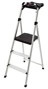 Rubbermaid Rmsla3t 3step Ultra Light Aluminum Step Stool With Project Tray 225pound Capacity Grey Finish Yo Step Stool Folding Step Stool Plastic Step Stool