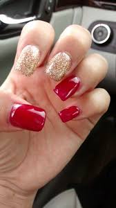 Red Gold Nails Red And Gold Nails Gold Nails Nail Polish Designs