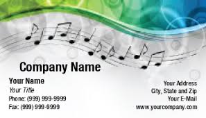 Music teacher business cards to advertise music lessons. Background Music Business Cards