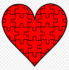 Puzzle clipart black and white. Red Heart With Puzzle Pieces Puzzle Art Black And White Clipart 931017 Pikpng