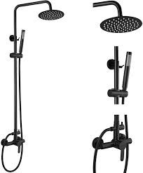 Check spelling or type a new query. Aolemi Matte Black Outdoor Shower Faucet Sus304 Shower Fixture Combo Set Stainless Steel 8 Inch Rainfall Shower Head Kit Single Handle High Pressure Hand Spray Wall Mount 2 Dual Function Single Handle
