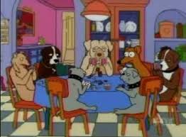 Dogs playing poker, by cassius marcellus coolidge, refers collectively to an 1894 painting, a 1903 series of sixteen oil paintings commissioned by brown & bigelow to advertise cigars, and a 1910 painting. Dogs Playing Poker In The Simpsons Dogsplayingpoker Org