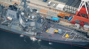 Image result for CARRIER HITS US DESTROYER