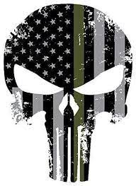 You'd recognize the iconic punisher's skull logo anywhere. Punisher Skull 5 5 X 4 Inch Thin Green Line Tattered Subdued Us Flag