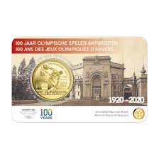 Jeux olympiques d'été de 1920, duits: 2 5 Euromunt Belgie 2020 100 Jaar Olympische Spelen Antwerpen Relief Bu In Coincard