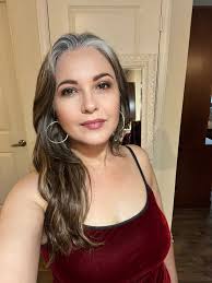 Pictures from a year ago, gray hair journey. Gray hair Inspiration.  silversisters