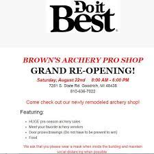 A larger minimum order will apply for items that have unusual packaging requirements or have to be shipped via freight. Brown S Do It Center Archery Pro Shop Home Facebook