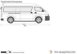 Toyota Hiace Commuter Bus Vector Drawing Toyota Hiace Bus Art Toyota